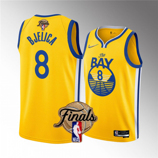 Golden State Warriors #8 Nemanja Bjelica Yellow 2022 Finals Stitched Jersey