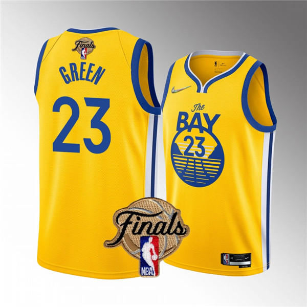 Golden State Warriors #23 Draymond Green Yellow 2022 Finals Stitched Jersey