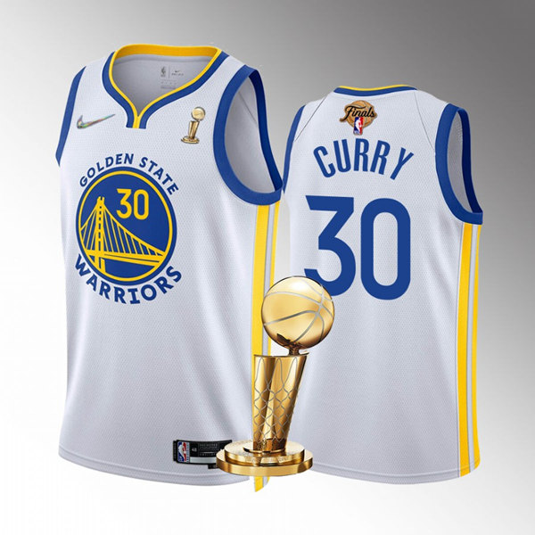 Golden State Warriors #30 Stephen Curry White 2022 NBA Finals Champions Stitched Jersey