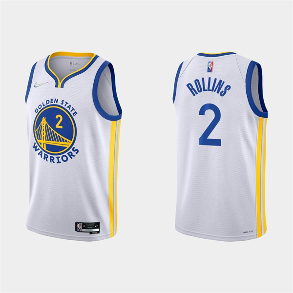 Golden State Warriors #2 Ryan Rollins 2022 White Stitched Basketball Jersey