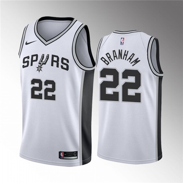San Antonio Spurs #22 Malaki Branham White Association Edition Stitched Jersey