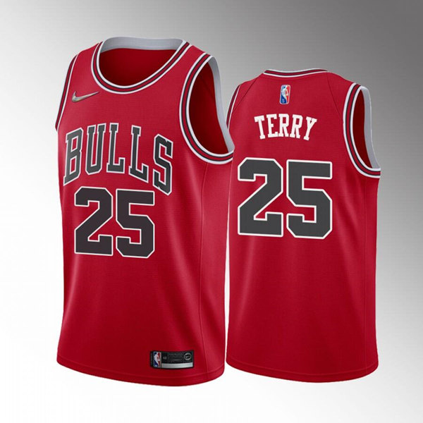 Mens Chicago Bulls #25 Dalen Terry Red Stitched Basketball Jersey