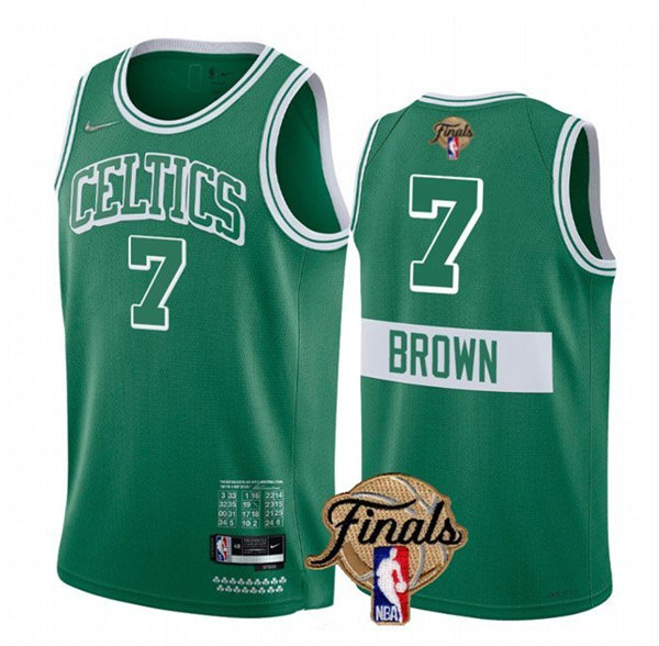 Boston Celtics #7 Jaylen Brown 2022 Green NBA Finals Stitched Jersey