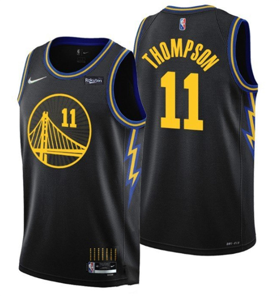 Golden State Warriors #11 Klay Thompson 75th Anniversary Black Stitched Basketball Jersey