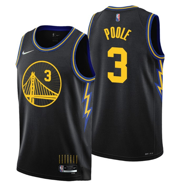 Golden State Warriors #3 Jordan Poole Black Stitched Basketball Jersey