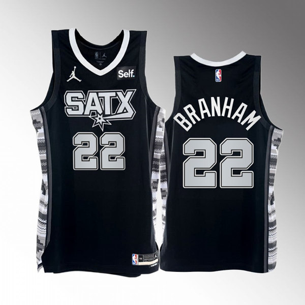 San Antonio Spurs #22 Malaki Branham 2022-23 Black Stitched Jersey