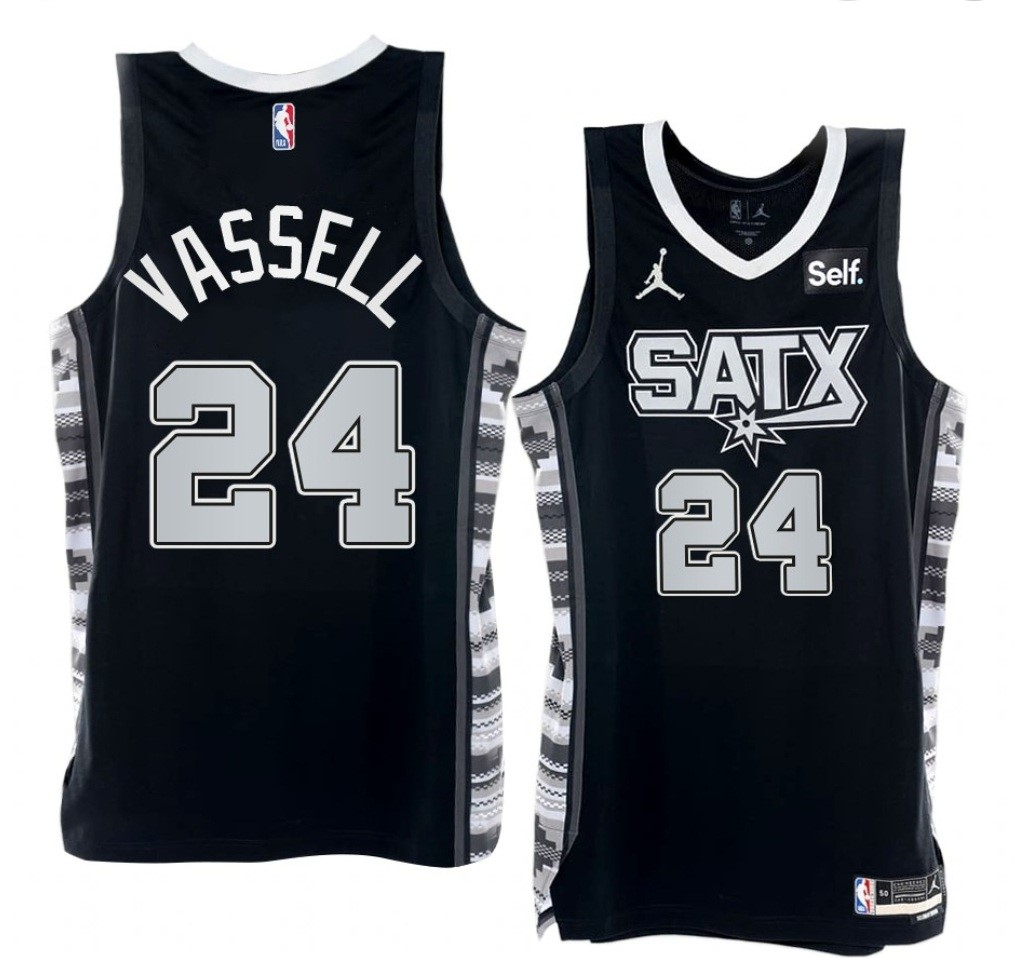 San Antonio Spurs #24 Devin Vassell 2022-23 Black Stitched Jersey