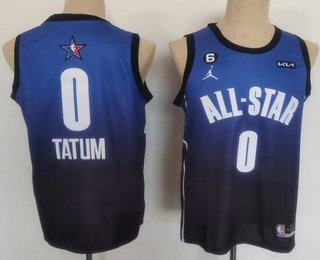 Boston Celtics #0 Jayson Tatum Navy Blue 2022 All Star 6 Patch Icon Sponsor Swingman Jersey