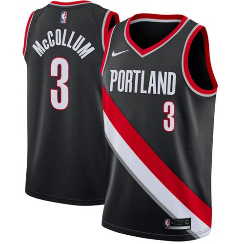 Nike Blazers #3 C.J. McCollum Black NBA Swingman Icon Edition Jersey