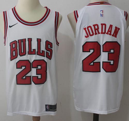 Nike Bulls #23 Michael Jordan White NBA Swingman Association Edition Jersey