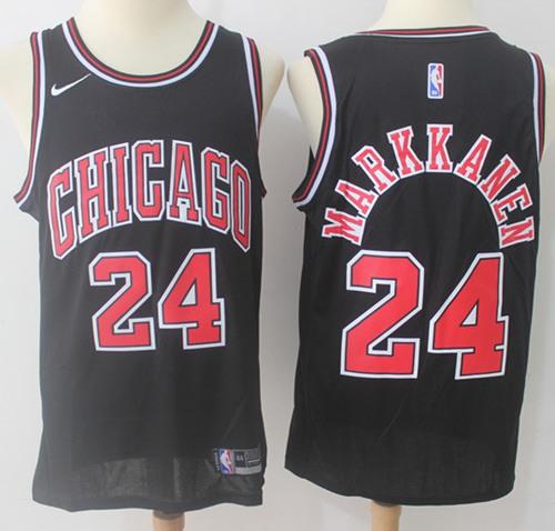 Nike Bulls #24 Lauri Markkanen Black NBA Swingman Statement Edition Jersey