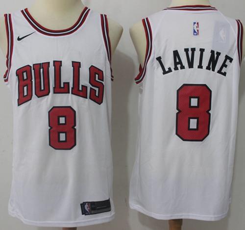 Nike Bulls #8 Zach LaVine White NBA Swingman Association Edition Jersey
