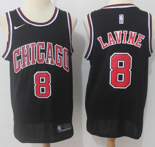 Nike Bulls #8 Zach LaVine Black NBA Swingman Statement Edition Jersey