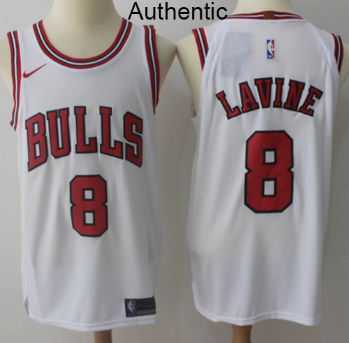 Nike Bulls #8 Zach LaVine White NBA Authentic Association Edition Jersey