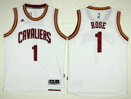 Cavaliers #1 Derrick Rose White Home Stitched NBA Jersey
