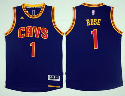 Cavaliers #1 Derrick Rose Navy Blue Alternate Stitched NBA Jersey