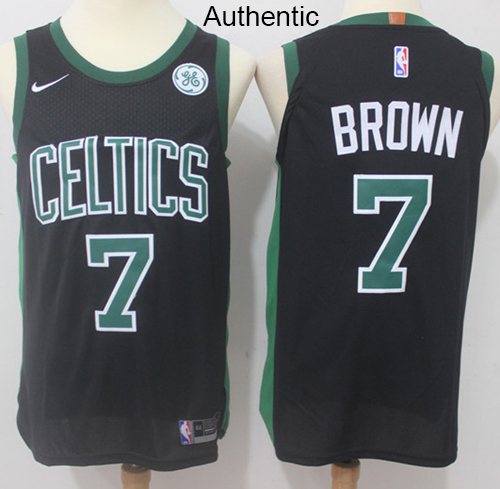 Nike Celtics #7 Jaylen Brown Black NBA Authentic Statement Edition Jersey