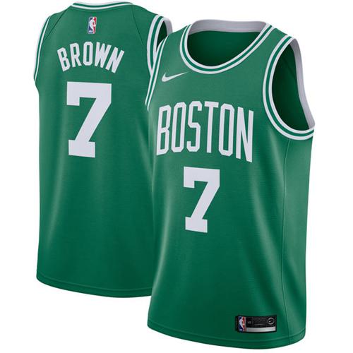 Nike Celtics #7 Jaylen Brown Green NBA Swingman Icon Edition Jersey