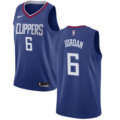 Nike Clippers #6 DeAndre Jordan Blue NBA Swingman Icon Edition Jersey