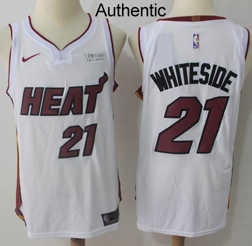 Nike Heat #21 Hassan Whiteside White NBA Authentic Association Edition Jersey