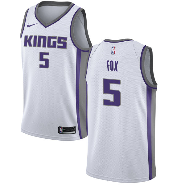 Nike Kings #5 De'Aaron Fox White NBA Swingman Association Edition Jersey