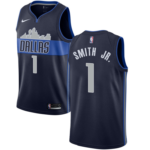 Nike Mavericks #1 Dennis Smith Jr. Navy NBA Swingman Statement Edition Jersey - Click Image to Close