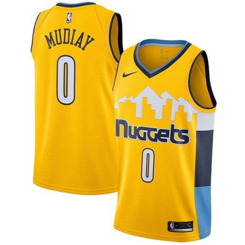 Nike Nuggets #0 Emmanuel Mudiay Yellow NBA Swingman Statement Edition Jersey