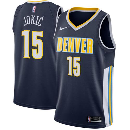 Nike Nuggets #15 Nikola Jokic Navy NBA Swingman Icon Edition Jersey