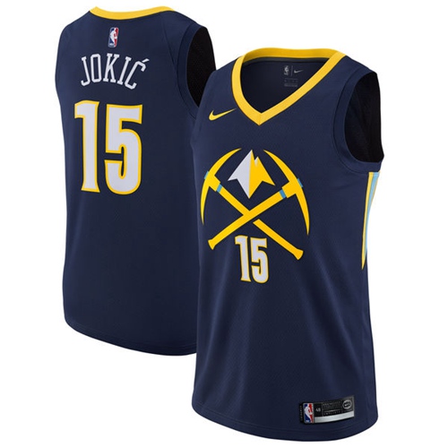 Nike Nuggets #15 Nikola Jokic Navy NBA Swingman City Edition Jersey