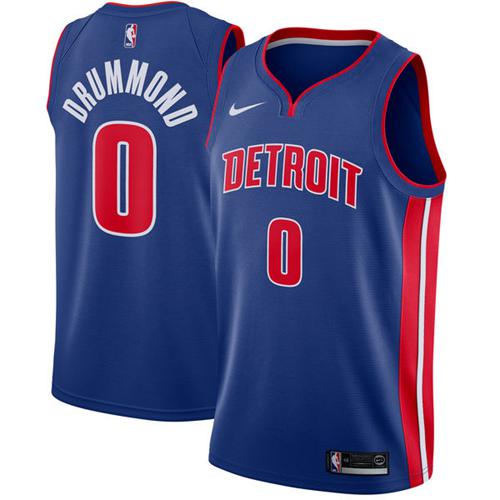 Nike Pistons #0 Andre Drummond Blue NBA Swingman Icon Edition Jersey