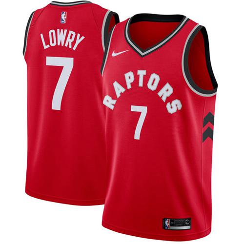Nike Raptors #7 Kyle Lowry Red NBA Swingman Icon Edition Jersey