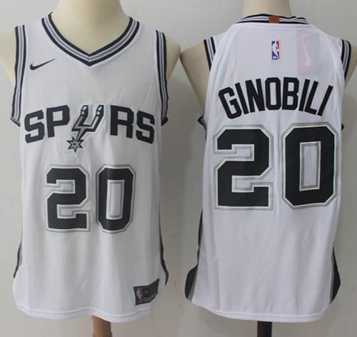 Nike Spurs #20 Manu Ginobili White NBA Swingman Association Edition Jersey