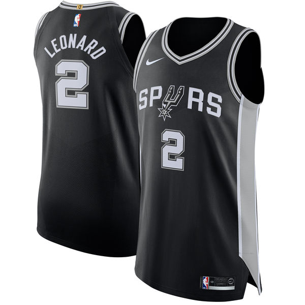 Nike Spurs #2 Kawhi Leonard Black NBA Authentic Icon Edition Jersey