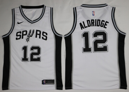 Nike Spurs #12 LaMarcus Aldridge White NBA Swingman Association Edition Jersey
