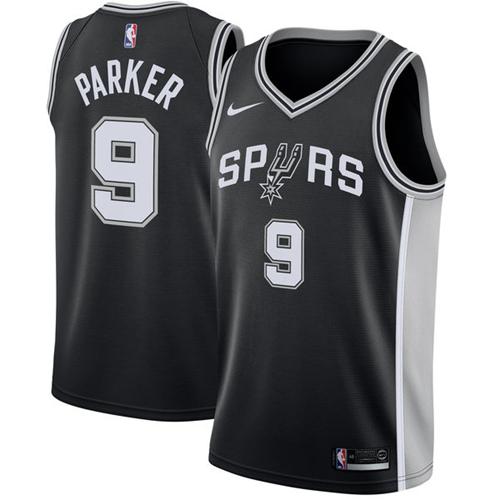 Nike Spurs #9 Tony Parker Black NBA Swingman Icon Edition Jersey