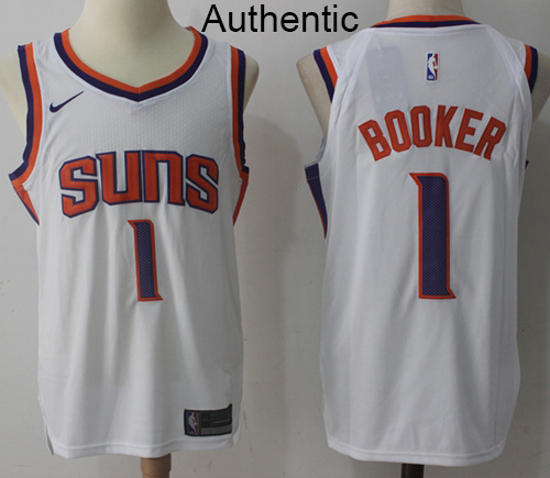 Nike Suns #1 Devin Booker White NBA Authentic Association Edition Jersey