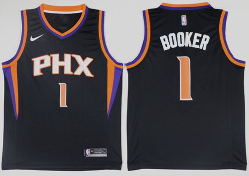 Nike Suns #1 Devin Booker Black NBA Swingman Statement Edition Jersey