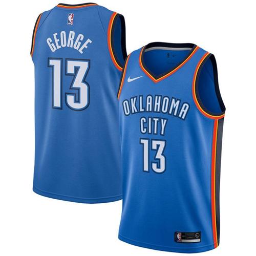 Nike Thunder #13 Paul George Blue NBA Swingman Icon Edition Jersey