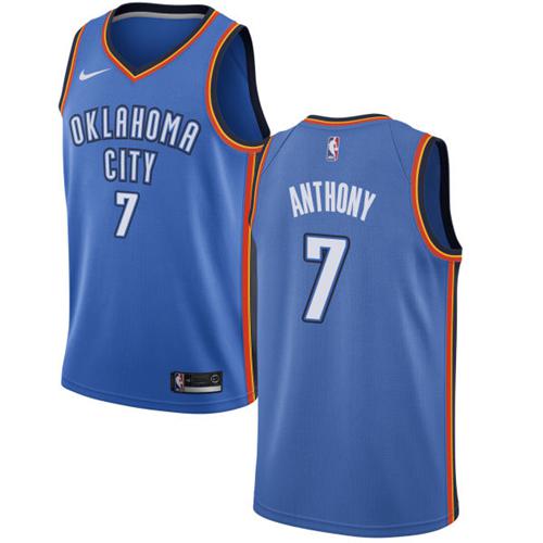 Nike Thunder #7 Carmelo Anthony Blue NBA Swingman Icon Edition Jersey