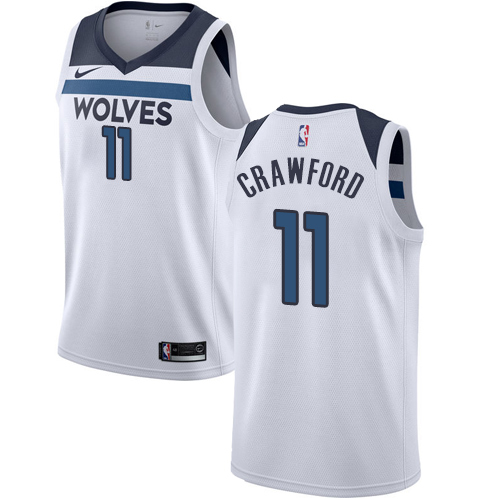 Nike Timberwolves #11 Jamal Crawford White NBA Swingman Association Edition Jersey