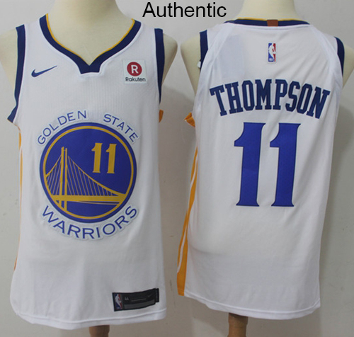 Nike Warriors #11 Klay Thompson White NBA Authentic Association Edition Jersey
