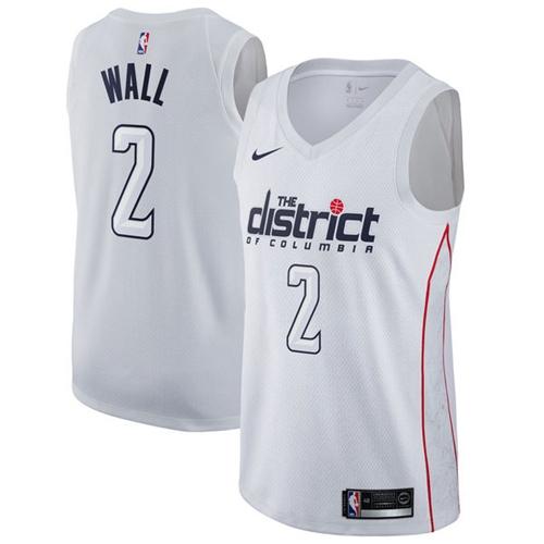 Nike Wizards #2 John Wall White NBA Swingman City Edition Jersey