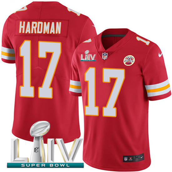 2020 Kansas City Chiefs #17 Mecole Hardman Red Super Bowl LIV 2020 Team Color Youth Stitched NFL Vap