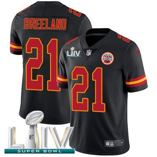 2020 Kansas City Chiefs #21 Bashaud Breeland Black Super Bowl LIV 2020 Youth Stitched NFL Limited Ru