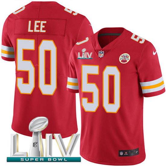 2020 Kansas City Chiefs #50 Darron Lee Red Super Bowl LIV 2020 Team Color Youth Stitched NFL Vapor U