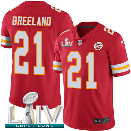 2020 Kansas City Chiefs #21 Bashaud Breeland Red Super Bowl LIV 2020 Team Color Youth Stitched NFL V