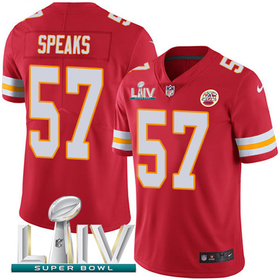 2020 Kansas City Chiefs #57 Breeland Speaks Red Super Bowl LIV 2020 Team Color Youth Stitched NFL Va