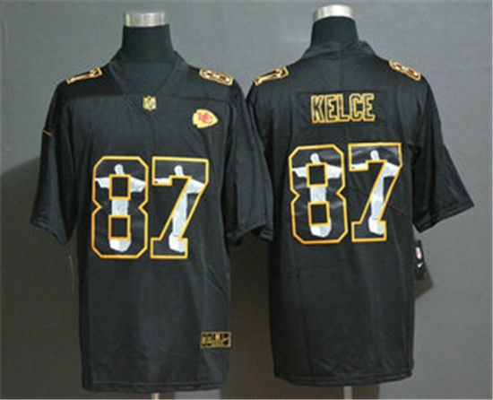 2020 Kansas City Chiefs #87 Travis Kelce Jesus Faith Black Vapor Untouchable Stitched NFL Limited Je