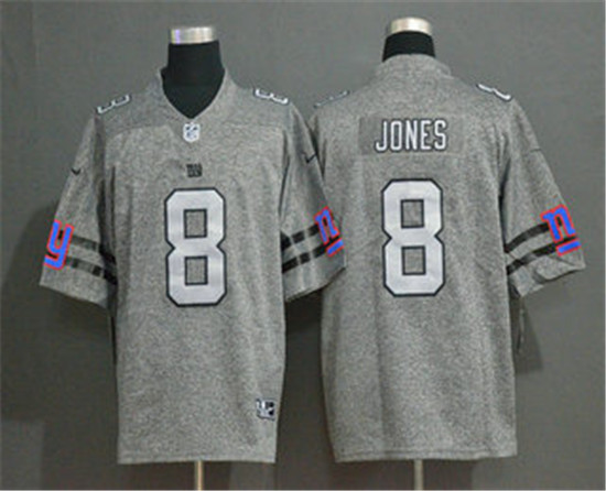 2020 New York Giants #8 Daniel Jones 2019 Gray Gridiron Vapor Untouchable Stitched NFL Limited Jerse