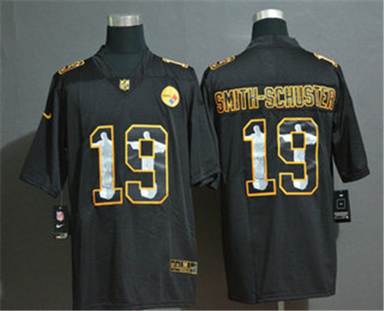 2020 Pittsburgh Steelers #19 JuJu Smith-Schuster Jesus Faith Black Vapor Untouchable Stitched NFL Li